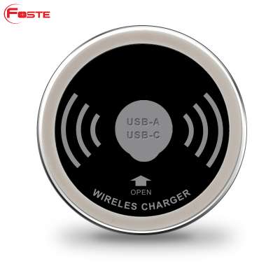 FT-C20 Wireless Charging Table Wireless Desk Charging Embedded qi Charger for Office Hotel bar table Wireless Charger For phone