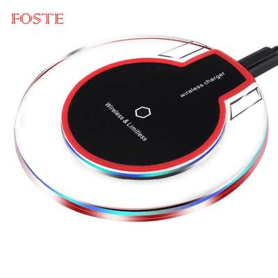 Foste* Amazon Top Selling Portable Mini Mobile Phone QI Wireless Charger Pad Fantasy Wireless Charging for Iphone