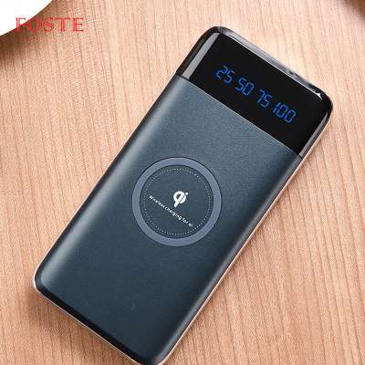 New Products Quick Charge 3.0 Powerbank 10000 mah Wireless Power Bank LED Digital Display Portable Charger