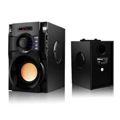 Portable Hifi Wood Powered Stereo Sub Woofer Home Theater Home Party Bluetooth Speakers With Fm Radio Aux Usb