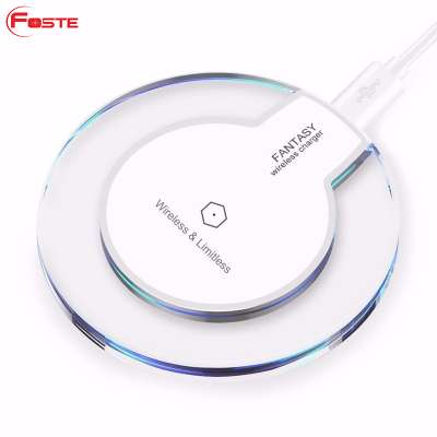 2021 Universal Qi Wireless Charger New Ultra-thin Crystal 5w K9 Wireless Charging For Iphone Samsung